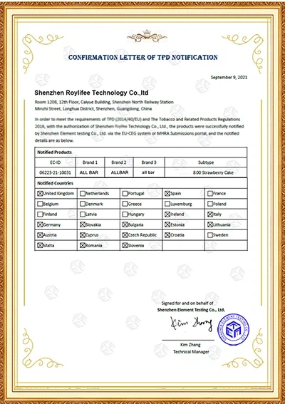 Certifications